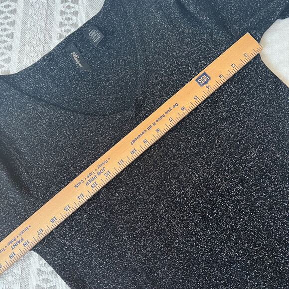 BKE Top Black Shimmer Whimsigoth Glam Women's Size M Long Sleeve Zipper Detail - Picture 8 of 9